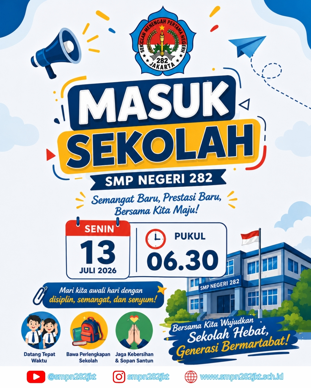 📢 SELAMAT DATANG PESERTA DIDIK SMP NEGERI 282 JAKARTA 🎉